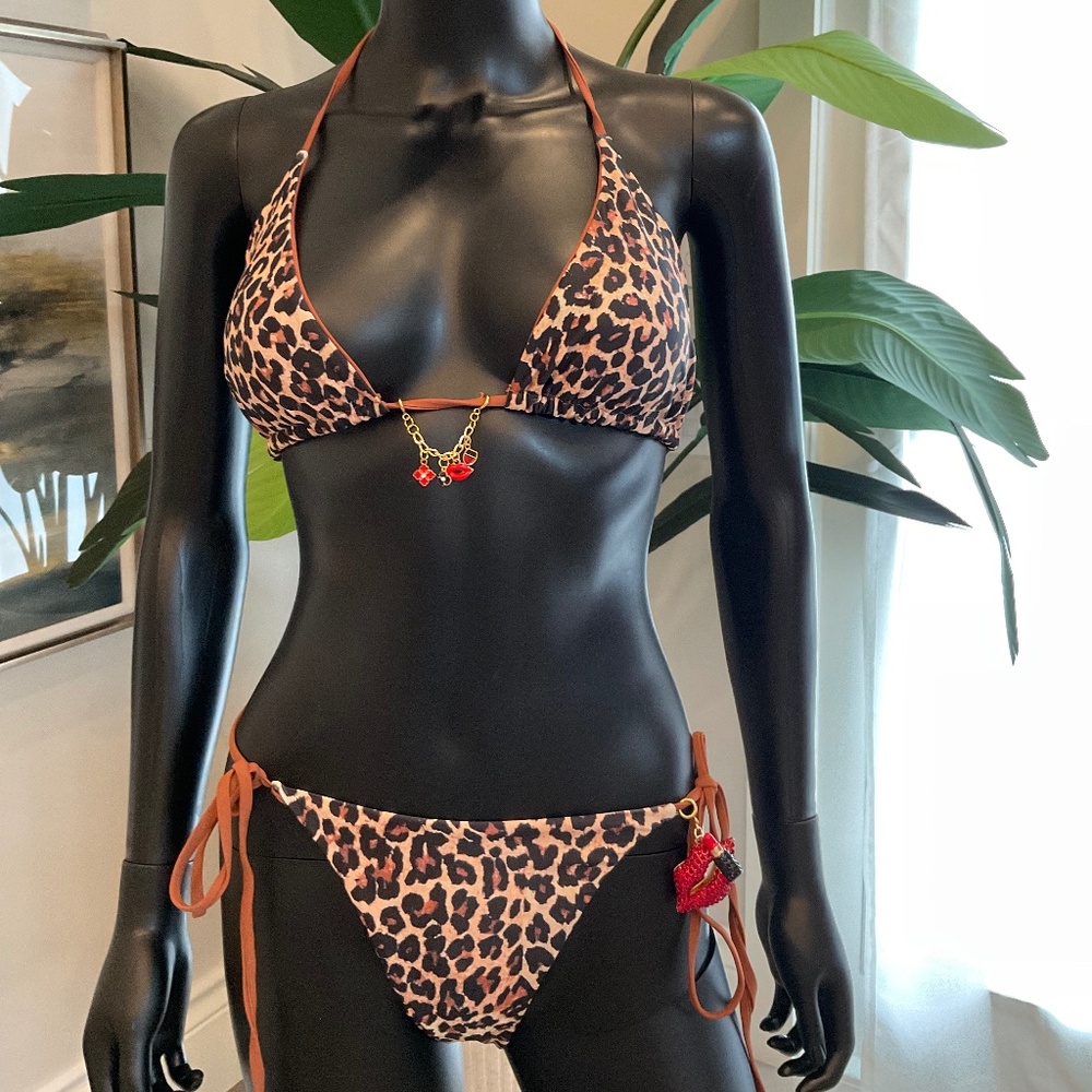 Leopard Print Bikini with Charming Bikini’s Charms!